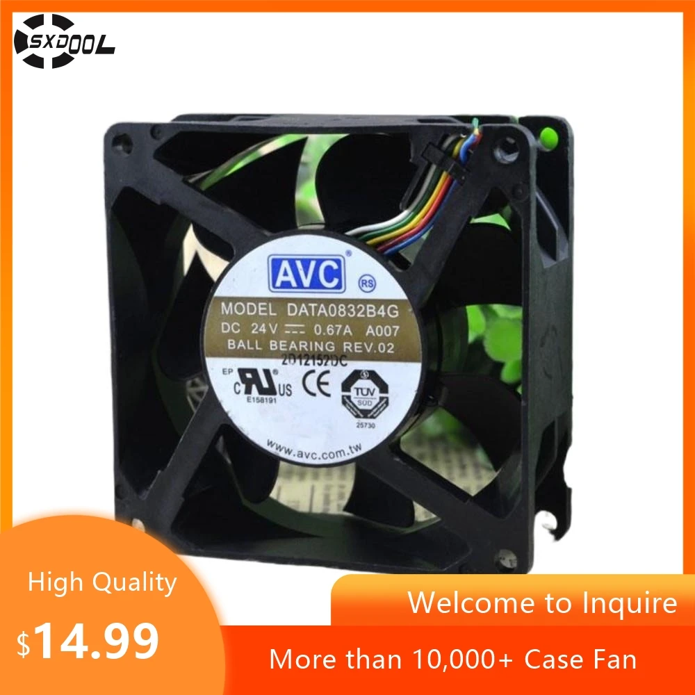 Ventiladores de refrigeración axiales Data0832b4g 80mm 8cm para AVC 80X80X32mm DC 24V 0.67A ventilador enfriador inversor de doble bola - imagen 2