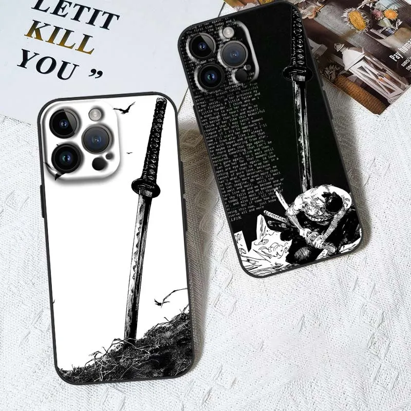 Funda Vagabond Samurai para Apple iPhone 12 11 8 7 6 6S XS XR X SE Mini Plus Pro Max funda de teléfono negra