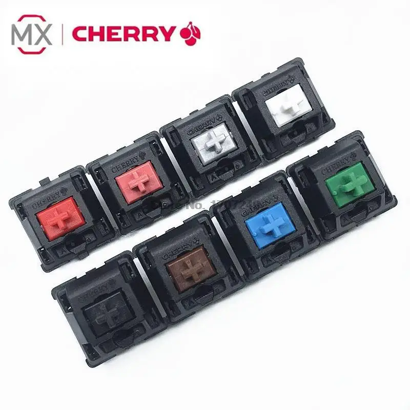 Interruptor de teclado mecánico Cherry MX Original, conmutador de eje de 3 pines, color plateado, rojo, negro, azul, marrón y gris, 2 uds.