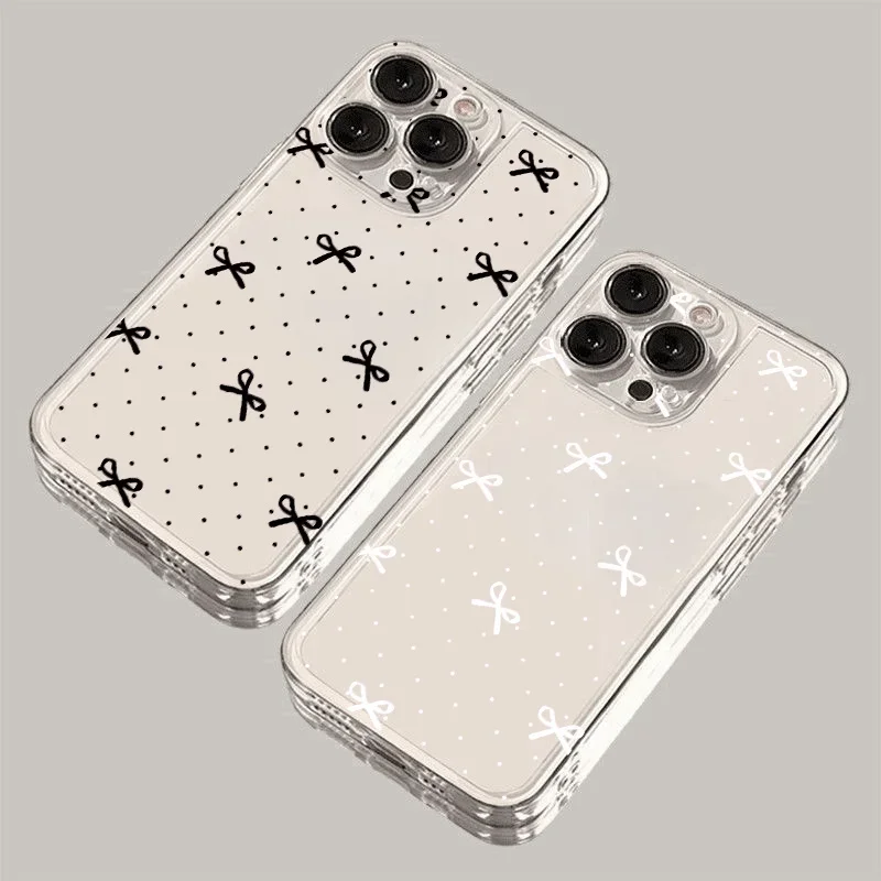 Funda de teléfono con diseño de lazo rosa y estrella bonita de Corea para IPhone 17 Air 17 Pro Max 16 15 14 13 12 11 Pro Max 16e Plus, funda minimalista de TPU - imagen 5