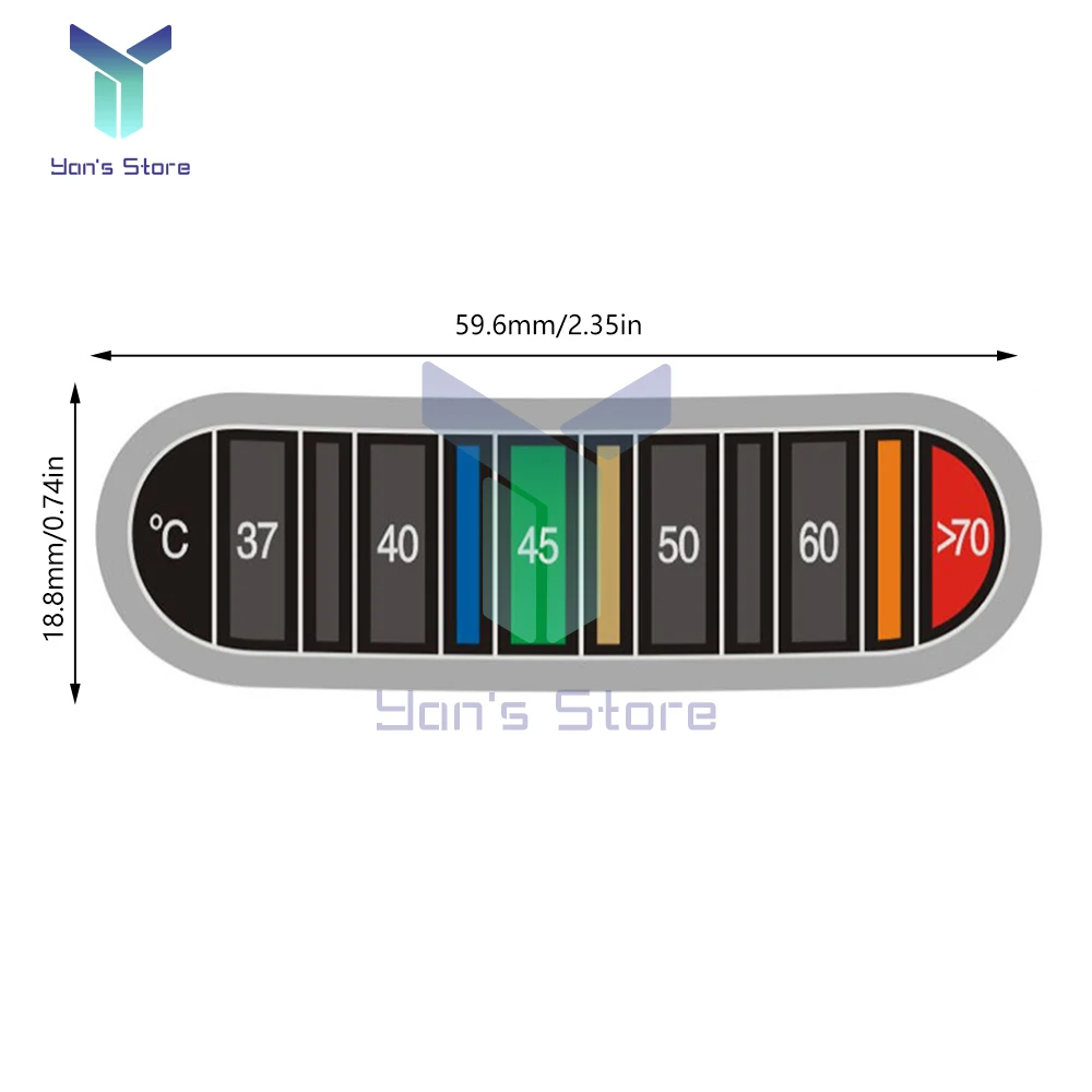 1/5 piezas 37-70 ℃ Taza hervidor probador de temperatura líquida leche agua comida cinta impermeable pegatina para medir la temperatura hogar interior - imagen 3
