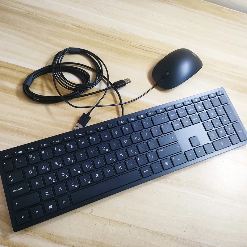 Kit teclado y mouse USB negro con diseño griego para HP TPC-C003K TPC-C002M