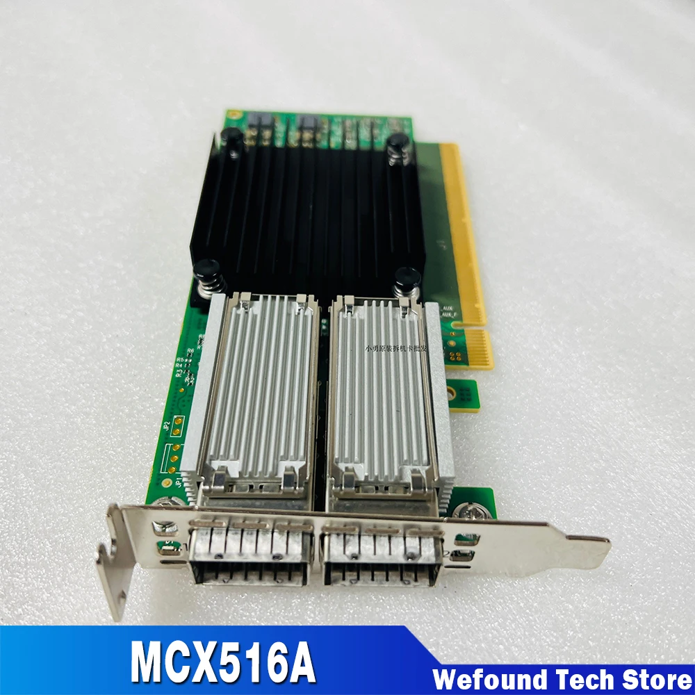Para Mellanox ConnectX-5 MCX516A 09FTMY 100G Tarjeta de red de fibra óptica Gigabit de doble puerto - imagen 2