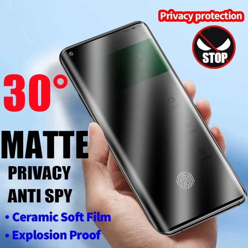 Protectores de pantalla de privacidad de cerámica mate para Samsung Galaxy S21 S20 S22 S23 S24 Ultra FE Note 20 9 8 10 S9 S10 Plus película antiespía - imagen 2