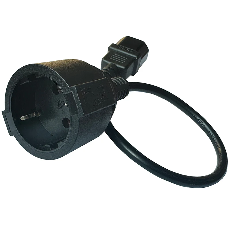 Cable PDU UPS IEC C14 a enchufe Euro Schuko Cable de extensión de energía 30cm Schuko CEE7/4 Cable de extensión de alimentación Cable de alimentación de la UE - imagen 5