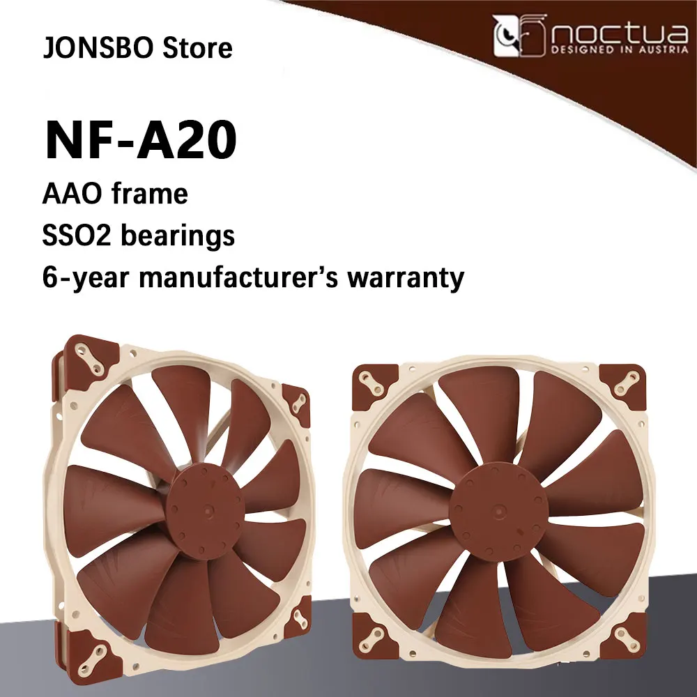 Noctua NF-A20 200mm 5V/5V PWM/FLX/PWM ventilador de chasis 20CM ventilador de refrigeración ventilador ultrasilencioso de alta calidad