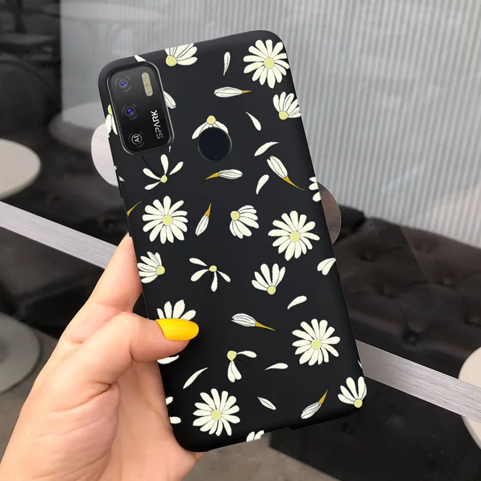 Funda de TPU suave para Tecno Spark 5 Air, carcasa delgada de 2020 pulgadas con diseño de flores para chicas pintadas, para Tecno KD6 Spark 5 Air, 7,0 - imagen 3