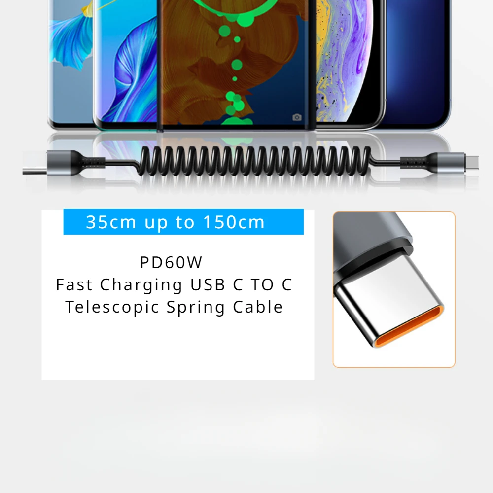 Cable USB tipo C a USB C para iPhone 15 Pro Max, Cable de datos de carga rápida PD para Samsung, Xiaomi 14, Oneplus 12, POCO X6, OPPO CC, 60W - imagen 5