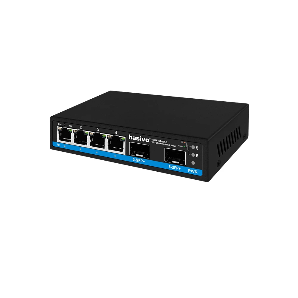 Conmutador POE no administrado Hasivo 2.5G de 4 puertos con enlace ascendente SFP Gigabit 2x10 para equipos de red - imagen 4
