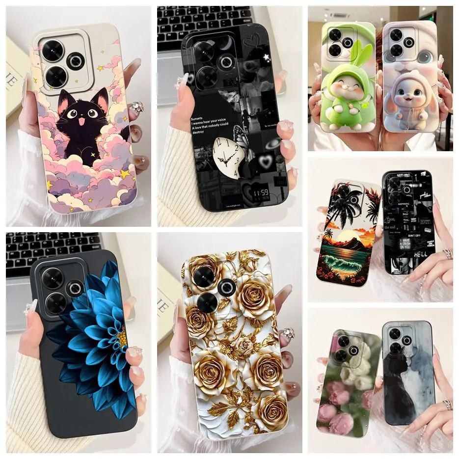 Para Xiaomi Redmi 13 13X 4G funda bonita de dibujos animados de moda cubierta pintada funda de silicona suave para Xiaomi Redmi 13X Redmi13 X Fundas bolsas