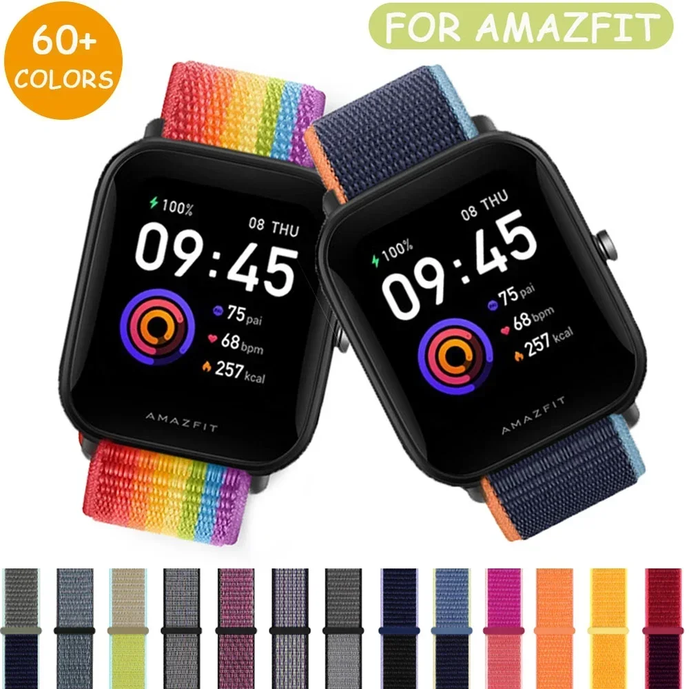 Correa de 20mm/22mm para Amazfit GTS 4-3-2-2e-Mini correa GTR 42/47mm GTR 4/2e pulsera de nailon correa Amazfit bip/pace correa de reloj