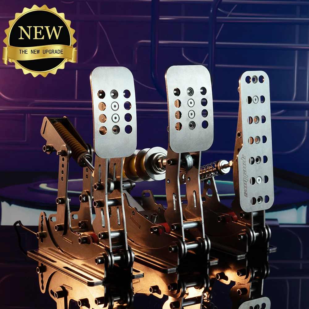 Pedales SIMJACK UT Pedales de carreras Sim Sim Simulador de carreras de PC Sensor de presión Célula de carga Pedal hidráulico HE