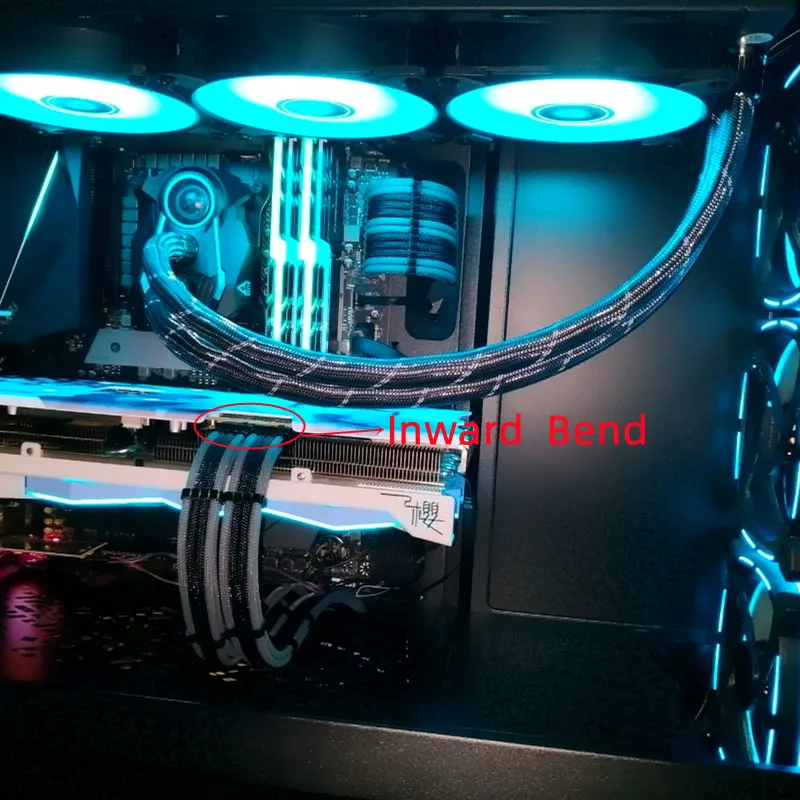 Cable de extensión de alimentación macho-hembra, curva de 180 grados, 18AWG, 4mm, PET, PCI-E, GPU, 6 + 2 pines, 8 pines, se adapta al modelo PSU Corsair Seasonic Evga - imagen 5