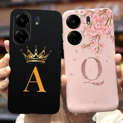 Xiaomi POCO C65 y Redmi 13C Funda Silicona Suave Corona Letras