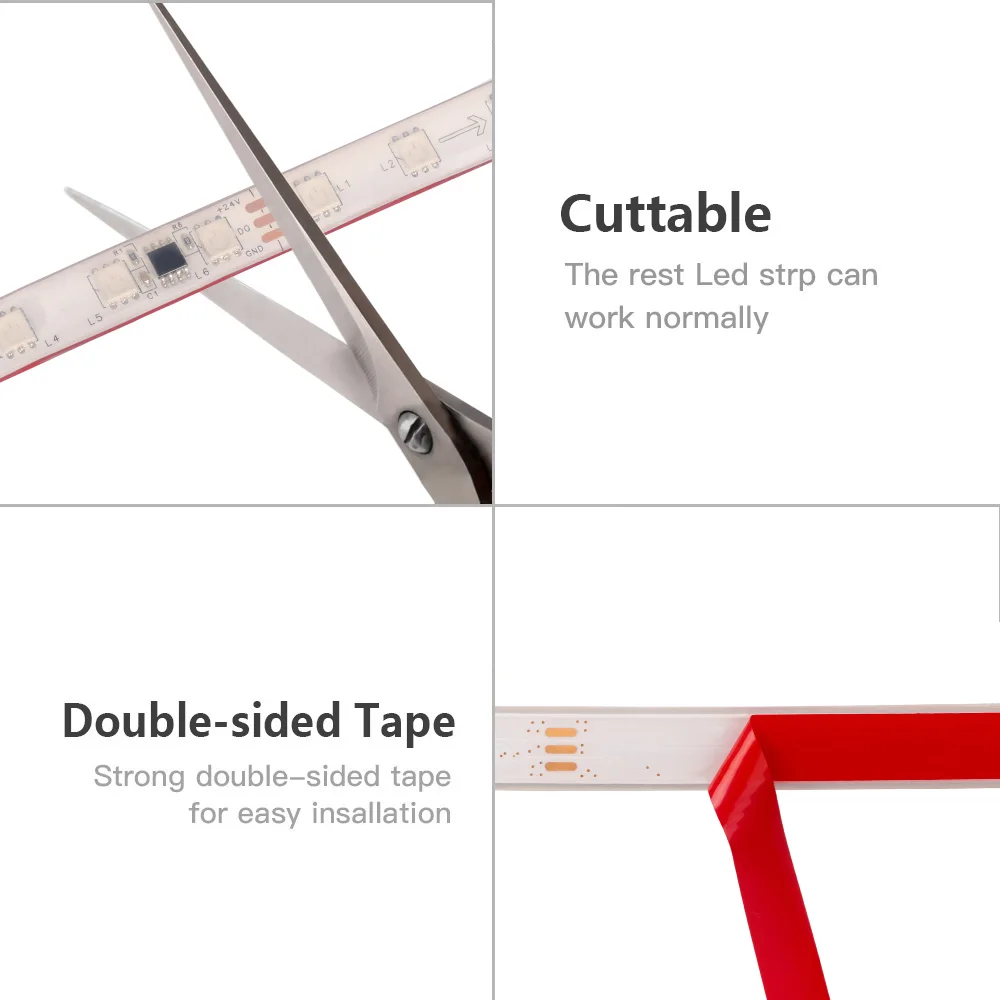 Tira de luces LED RGB SPI de píxeles IP67 resistente al agua para decoración del hogar DC 12V/24V 60LED/m cinta de luces LED flexibles Color de sueño igual con WS2811 - imagen 5