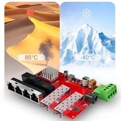 HICOMDATA Switch Ethernet Industrial Gigabit 2 SFP + 4 RJ45