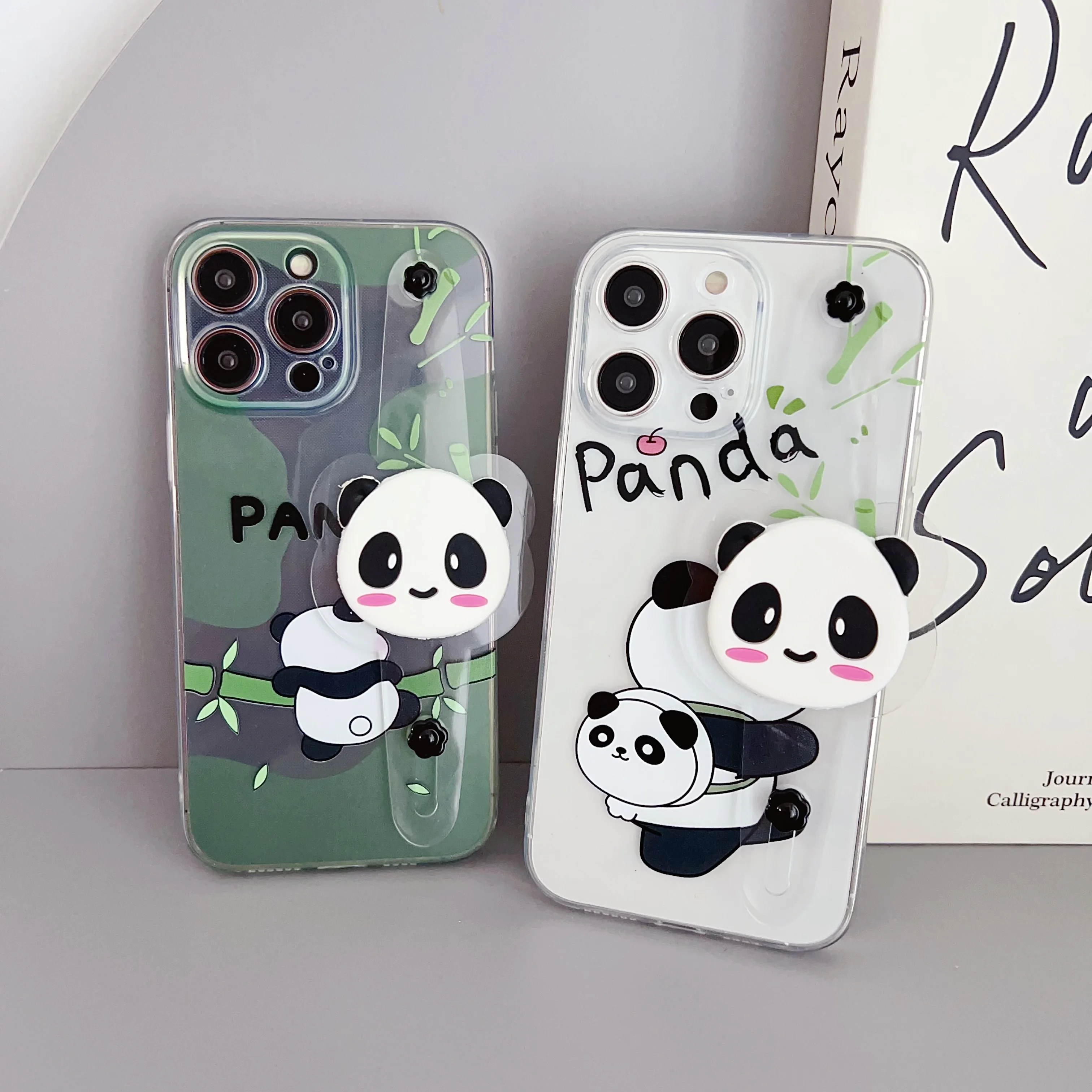 Para Samsung Galaxy A01 A11 A31 A41 A21s A20s A51 A71 A72 A12 A52 A32 A42 A02s A22 A03s funda de panda de bambú correa de muñeca - imagen 3
