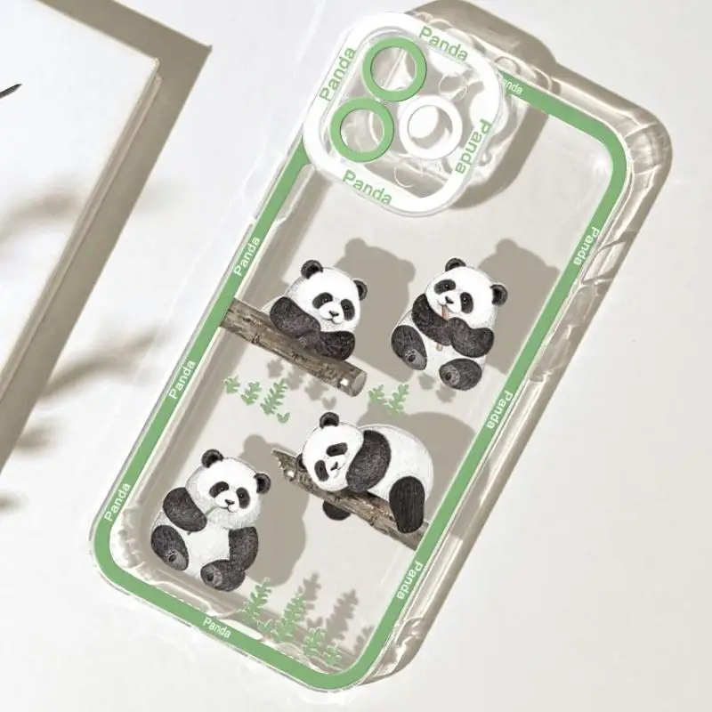Bonita funda de teléfono Panda para Iphone 15 Pro Max 11 12 13 14 Pro Max 6 6S 7 8 Plus 13 Mini XS Max XR SE 2 3 Fundas a prueba de golpes - imagen 3