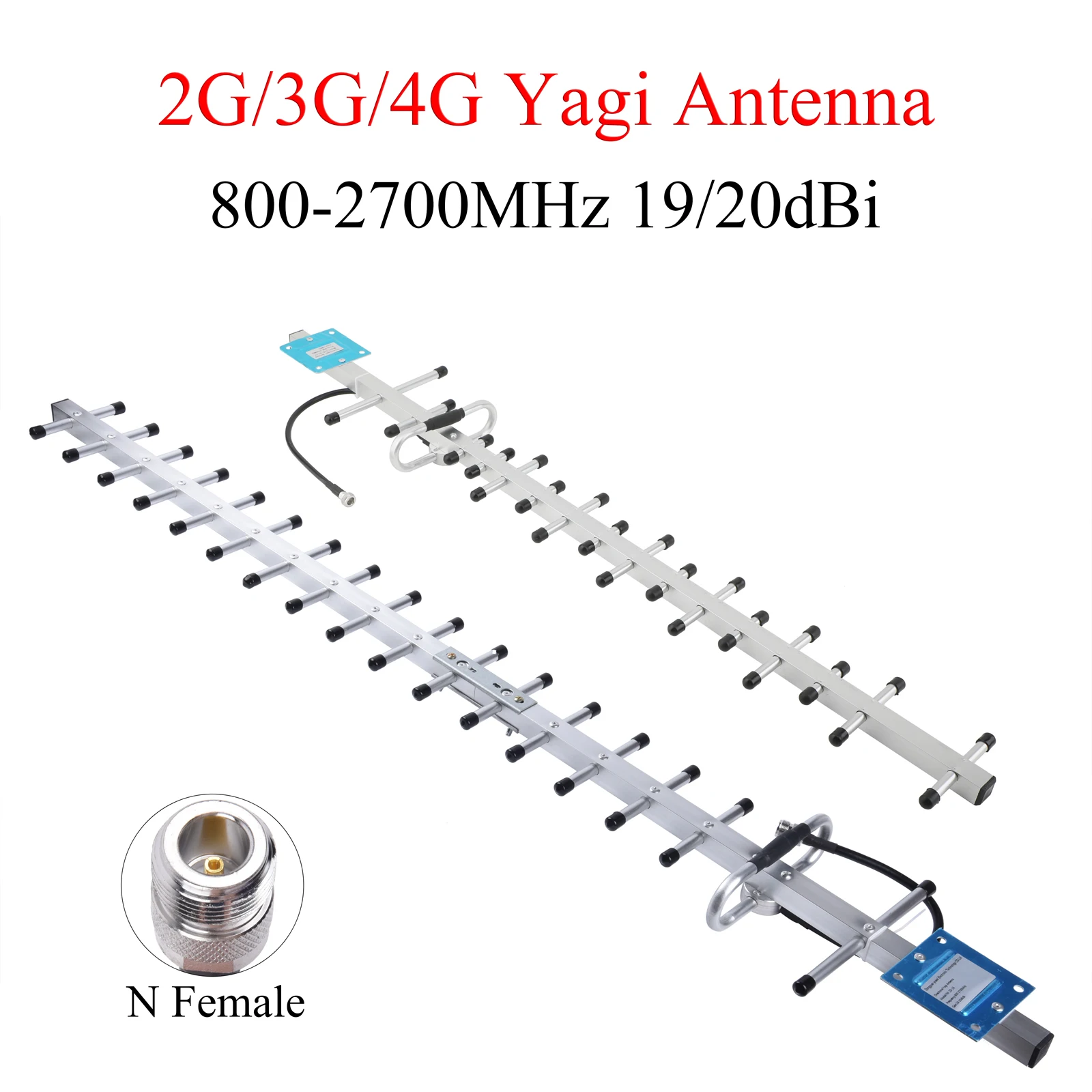 Antena exterior externa N hembra 19/20dBi 2G/3G/4G 698-2700MHz antena Yagi para repetidor móvil GSM UMTS LTE