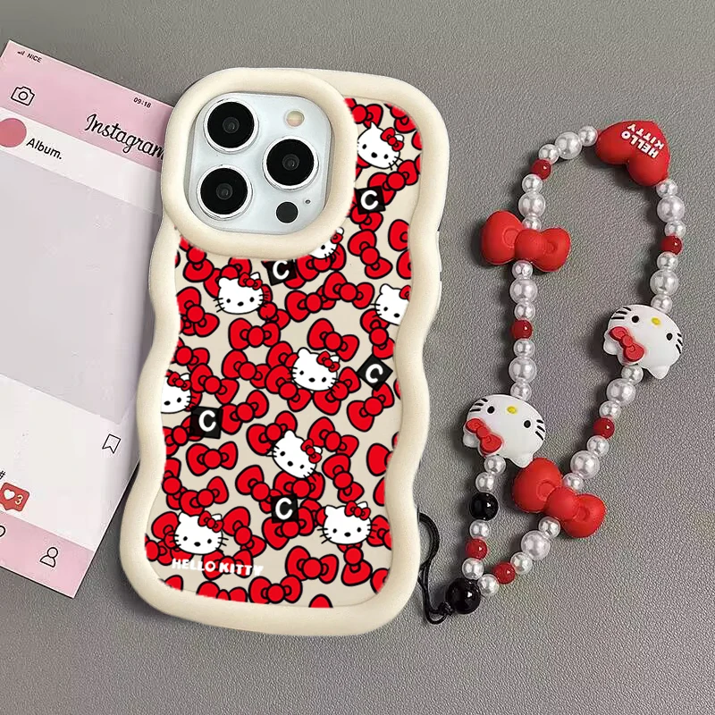 Funda para Honor 400 Lite Magic 7 90 Lite X7B X9B X9A X7A X8A X8C X8B Huawei P40 Lite funda Hello Kitty Love Chain 3D Wave Silico - imagen 5