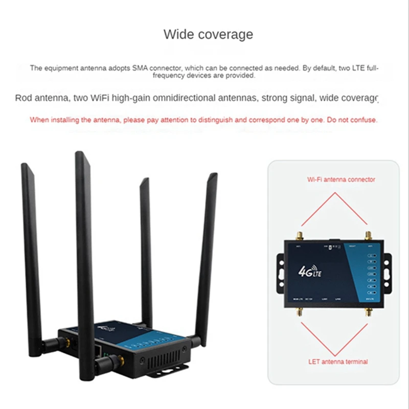 Enrutador 4G LTE con ranura para tarjeta SIM, enrutador inalámbrico con cable de 300Mbps, LT220-5, enchufe europeo, 1 Juego - imagen 5