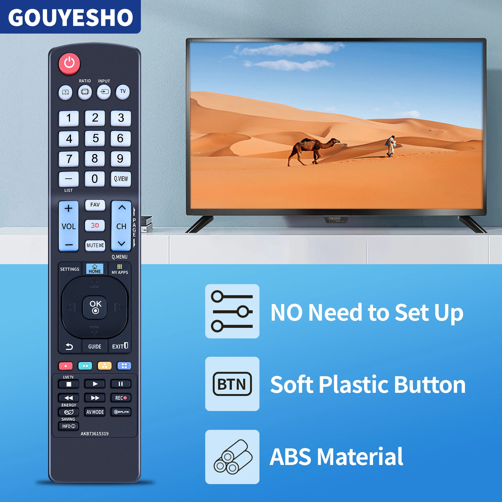 Nuevo AKB 73615319   Control remoto apto para TV 42LM6400 42LM6400-SA 32LM6400 32LM6400-SA 32LM6400SA 42LM6400SA 47LM6400SA - imagen 3