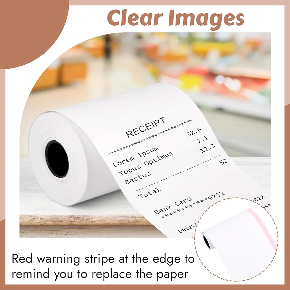 Rollos de recibos de papel térmico de 5-20PK, 57x40mm, se adapta a todos los tarros, impresora de caja registradora POS, tarjeta de crédito, papel térmico no adhesivo - imagen 4