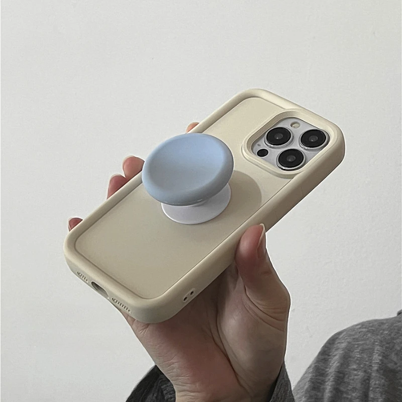 Fundas sencillas y sencillas para iPhone, cubierta con soporte para 15 Pro Max, 14 Plus, 13 Pro Max, 12, 11, POP Grip, toma de corriente coreana - imagen 5