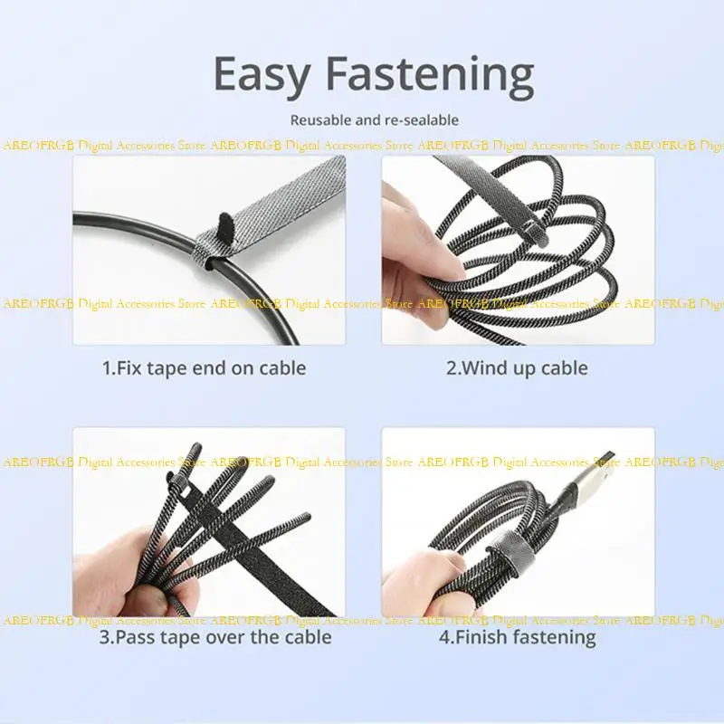 E21E Cable Organizador Línea Conjunto ternería 20 piezas Almacenamiento línea cable envuelto alambre nylon - imagen 5