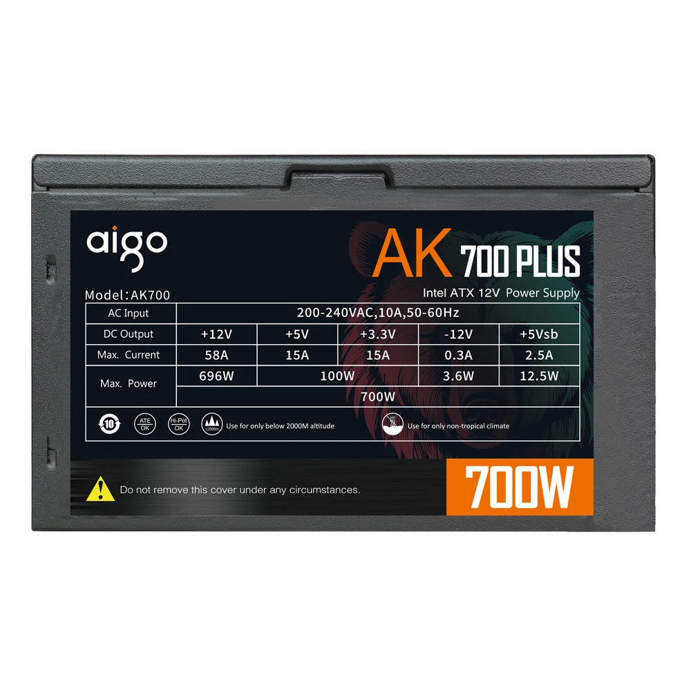Go AK-Unidad de fuente de alimentación PSU para PC, ventilador negro silencioso para juegos, 700mm, rgb, 24 Pines, 12V, ATX, fuente de alimentación para ordenador de escritorio, BTC, 120 W - imagen 5