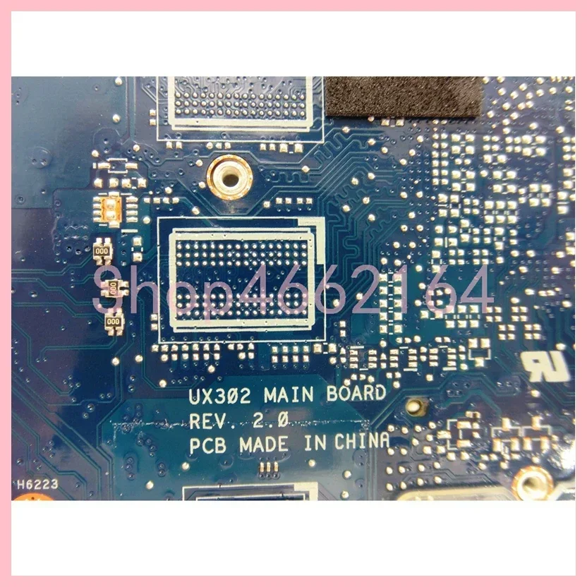 Placa base UX302LA i5-4200U CPU 2GB-RAM para ASUS UX302LA UX302LG UX302LNB UX302 placa base para ordenador portátil 100% probado OK