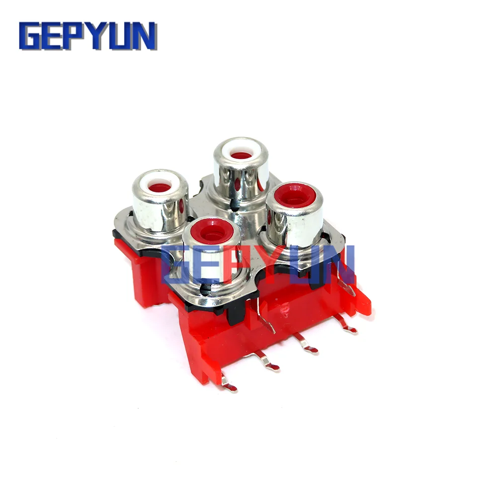 Conector blindado de Audio estéreo PCB, 2 RCA-213, RCA-413, RCA-613, 2, 4, 6 Bits/agujero, Escudo de AV-8.4-13, puertos de audio, nuevo - imagen 3