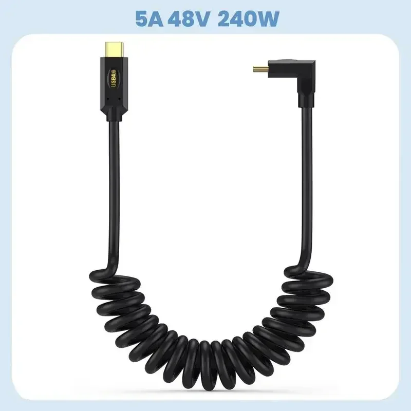 Cable de datos telescópico USB 4,0, cable macho Dual tipo C Lightning Notebook, transmisión de alta velocidad de 40Gbps, línea Coaxial PD de 1,2 M - imagen 2