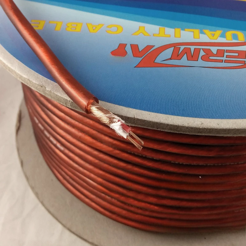 Cable de micrófono de cobre puro envuelto trenzado marrón 128, cable de micrófono - imagen 2