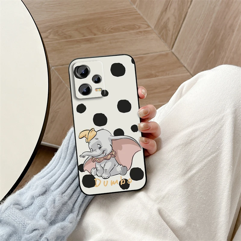 Disney Dumbo funda trasera negra para Xiaomi Redmi Note 13 12R 12 12S Turbo 11 11T 11S 10 10S Pro Plus 5G - imagen 2