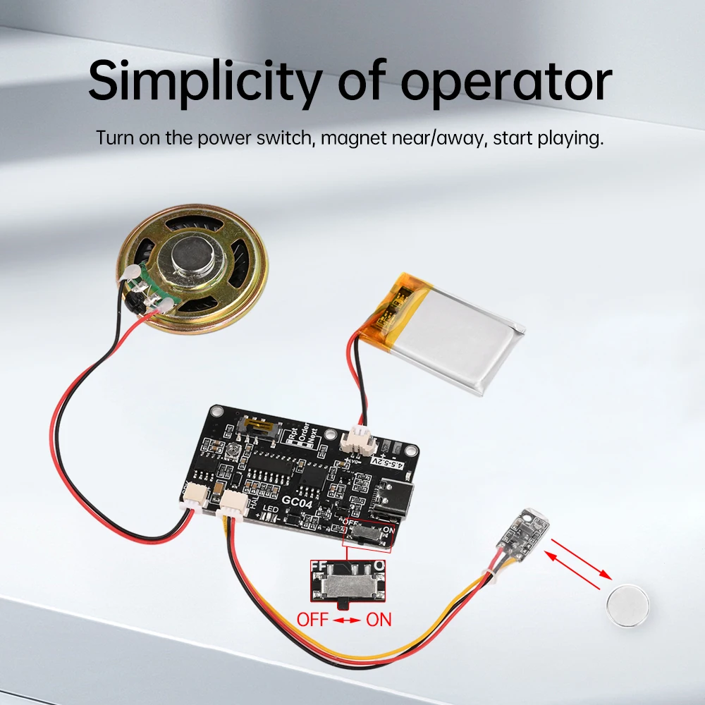 Tarjeta de grabación magnetrón movimiento caja de regalo creativa tarjeta de cumpleaños de Navidad cubierta de música pared MP3 descargar módulo de voz TYPE-C - imagen 4