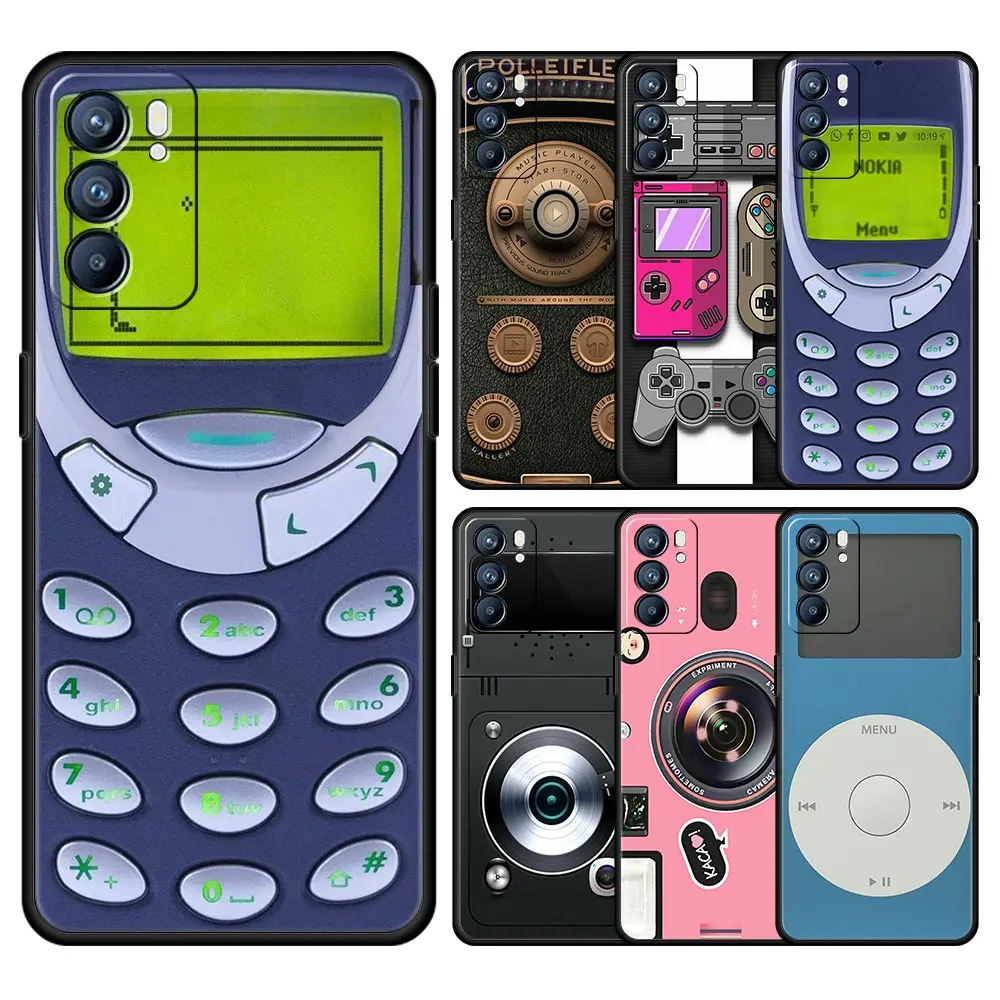Funda para Oppo Reno13 Reno12 Reno11 F Reno10 Pro A54 A53 A95 A76 A57 A98 A80 A79 5G A78 4G, funda Retro para juegos de cámara, Cassette de cinta