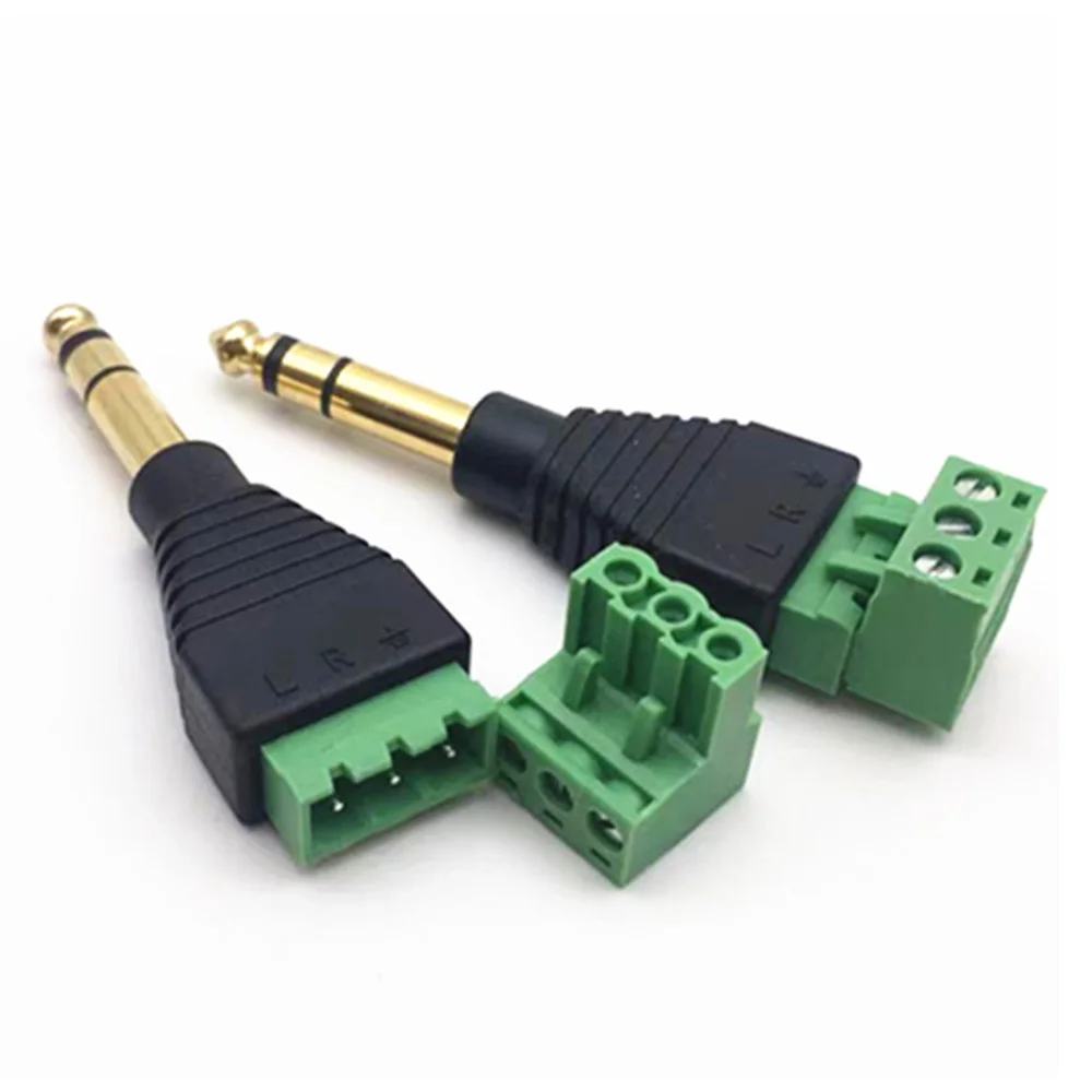 1 unidad de conector de Audio Jack de 6,35mm, 2 pines, 3 pines, conector macho de 1/4 ", 6,3mm, conector Mono estéreo sin soldadura, cabezal de Audio a enchufe terminal - imagen 4