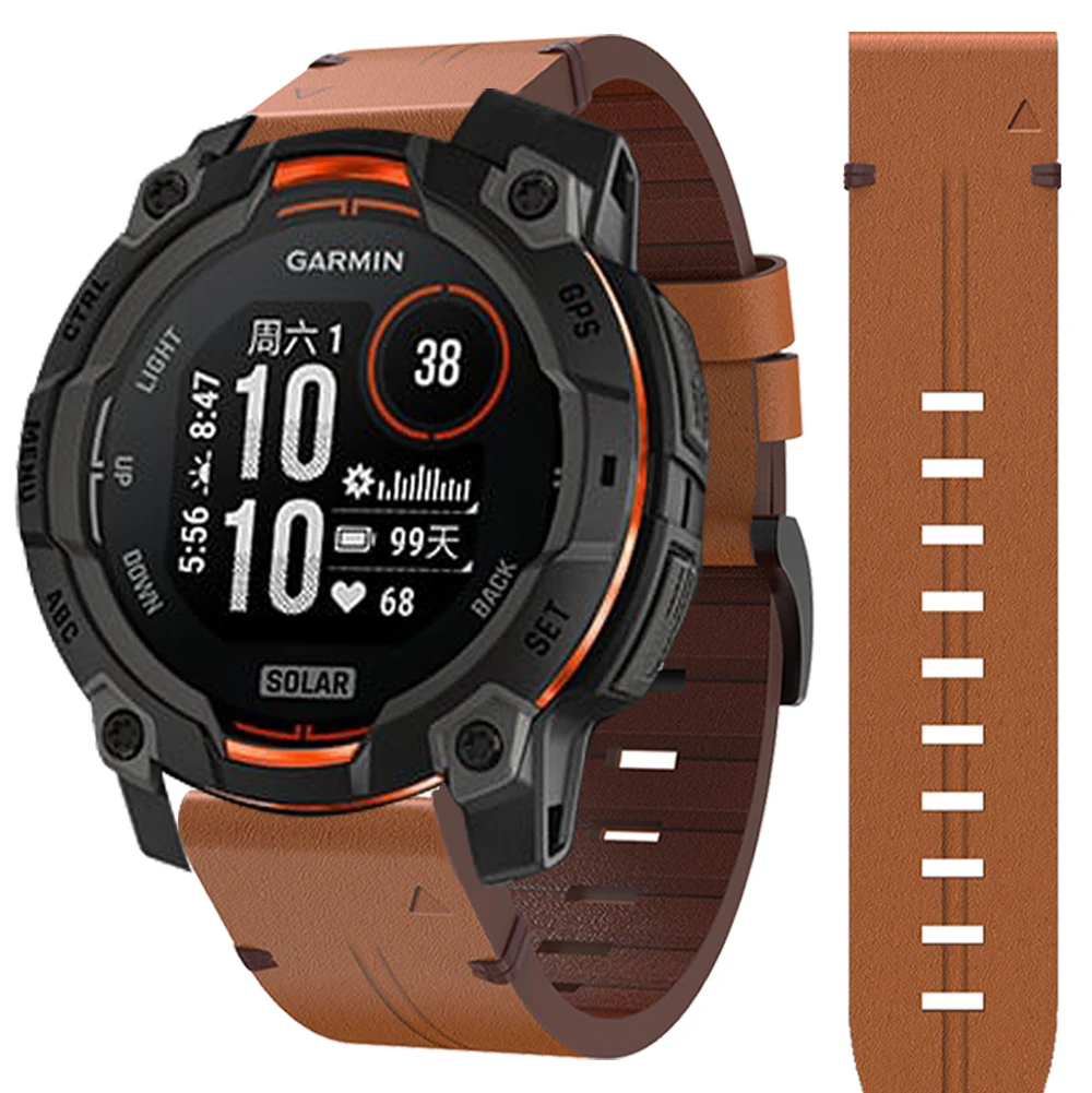 Correa QuickFit de cuero genuino de 22mm y 26mm para Garmin Instinct 3, correa de 50mm y 45mm para pulsera Garmin Instinct 2 Solar 2X E - imagen 2