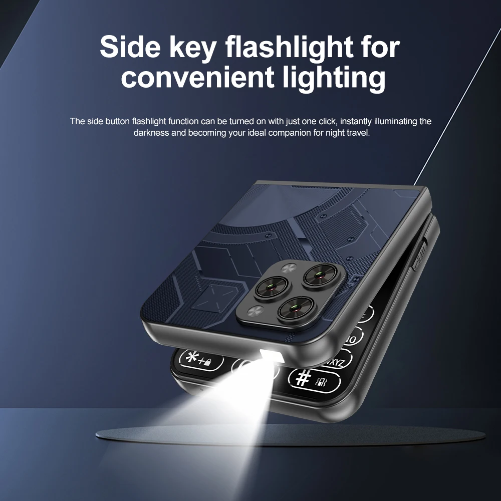 SERVO Flilo9 3G WCDMA Flip teléfono móvil 2 tarjeta SIM marcación de velocidad grabación de llamadas lista negra cámara trasera linterna botón plegable teléfonos - imagen 5