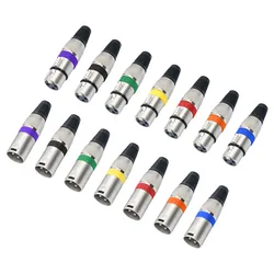 Conector XLR de tres pines macho hembra aleación zinc color audio DIY