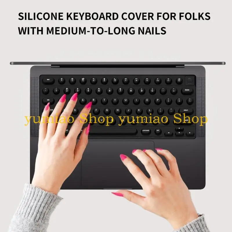 587b Cubierta teclados silicona para uñas largas para 2021 2024 14/16 y aire 13/15 para uso oficina - imagen 5