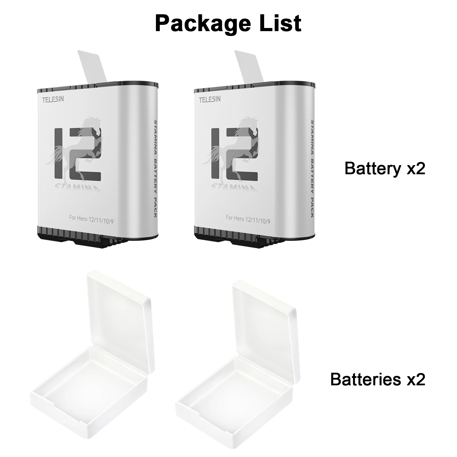2pcs Batteries