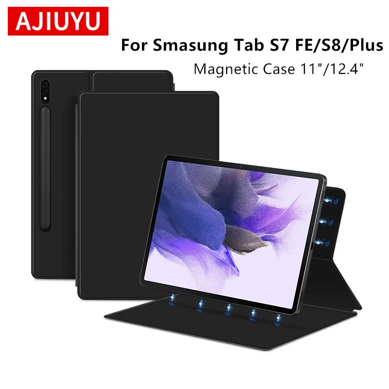 AJIUYU-funda magnética para tableta Samsung Galaxy Tab S8 + S7 FE Plus, cubierta inteligente con ranura para portalápices integrada, 12,4 pulgadas, S8 11 - imagen 5