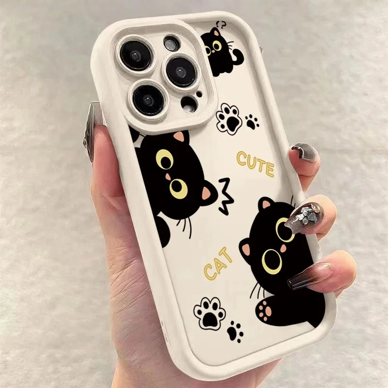 Funda con estampado de gato negro para Honor 400 Lite 200 Pro Magic 7 Lite 90 X9C Smart 5G Huawei P40 Lite Nova 5t, funda de silicona suave - imagen 4