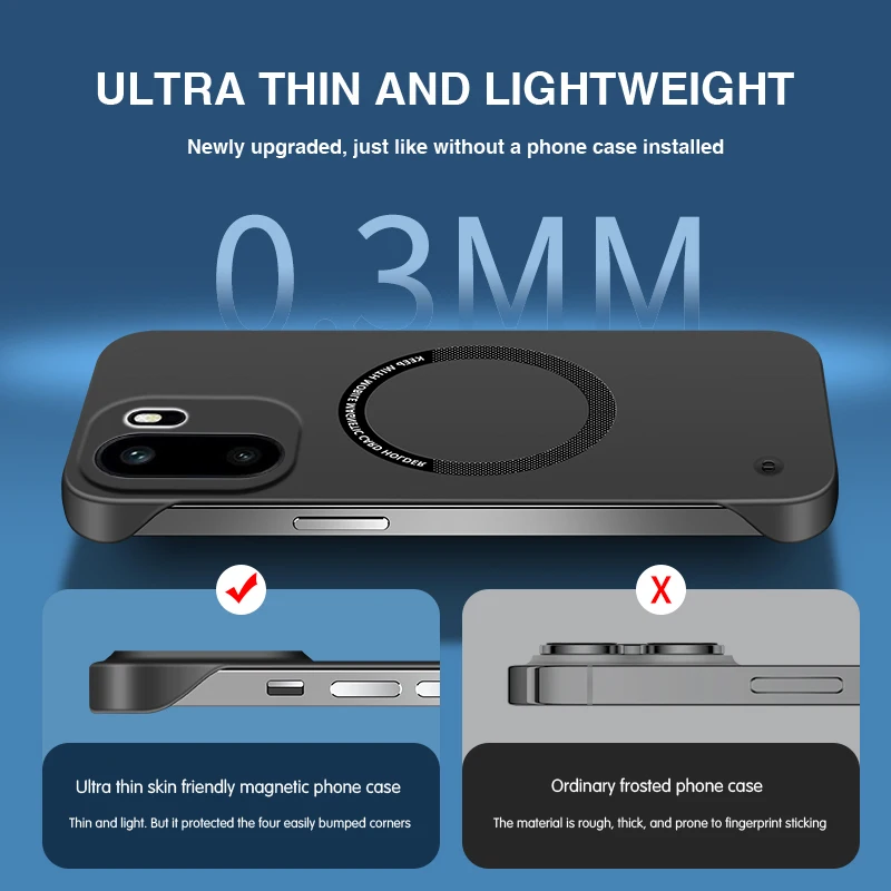 Funda resistente de protección de cámara para OnePlus Ace 6 Ace6 5G, carga inalámbrica magnética, sin marco, fina, PC, funda trasera dura y sencilla para teléfono - imagen 5