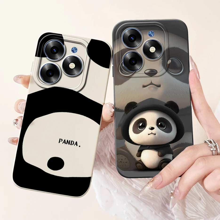 Para Tecno Spark 20 Pro funda KJ6 Linda funda de dibujos animados de Panda funda de silicona suave para Tecno Spark 20C Spark20 Pro Plus bolsas de cubierta trasera - imagen 2