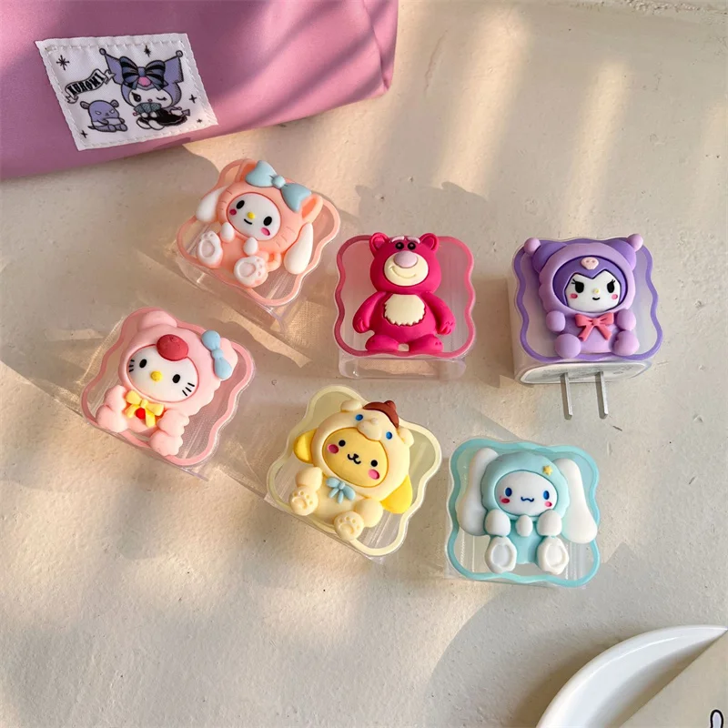 Miniso Sanrio Juego de 5 protectores de cables para iPhone/iPad 18W/20W, funda de cargador rápido, gestión de cables, organizadores de cables de teléfono - imagen 2