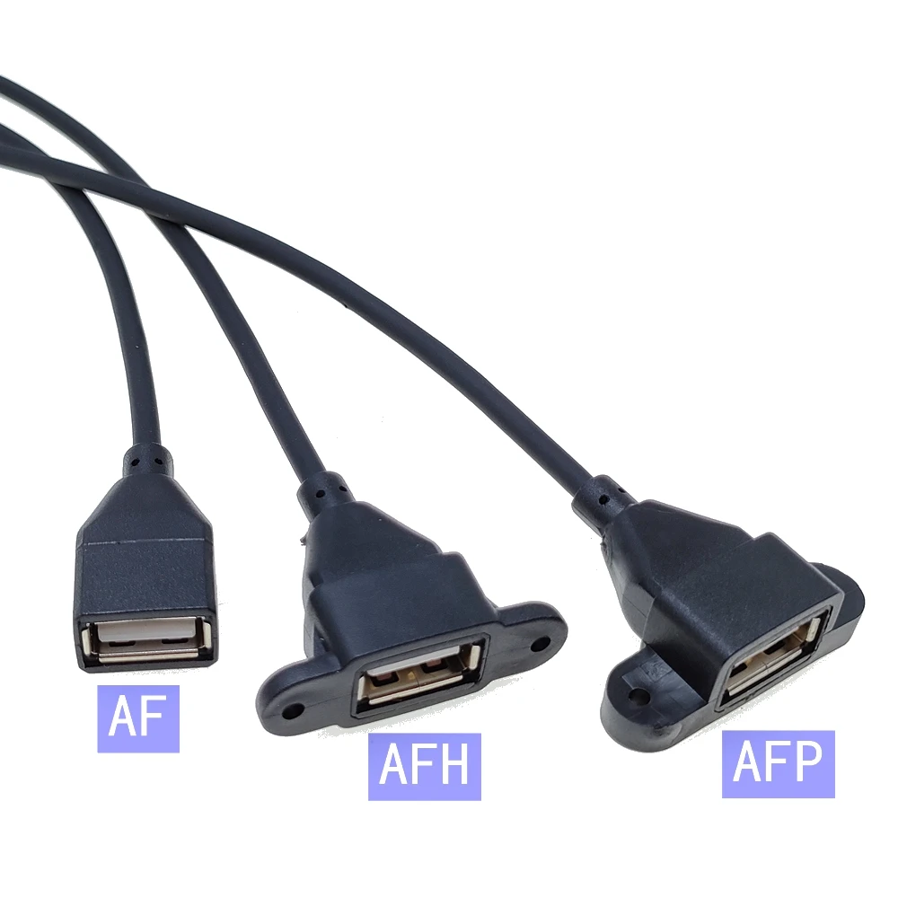 10cm 25cm 50CM 100CM USB 2,0 A enchufe a hembra Cable de extensión en ángulo 90 USB 2,0 macho a hembra Cable negro derecho/izquierdo/abajo/arriba - imagen 3