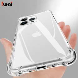 Funda a prueba de golpes para Apple iPhone 14 13 12 11 Pro Max 14 Plus 13 12 Mini, funda de silicona TPU suave transparente de lujo, accesorios para teléfono